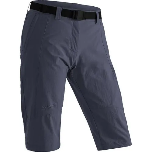 Maier Sports Kluane Damen Wanderhose 36 (Anthrazit) - Wanderhose mit hohem Bund und Gürtel, 3/4 Beinlänge, feuchtigkeitsableitend und leicht für optimalen Tragekomfort bei Outdoor-Aktivitäten.
