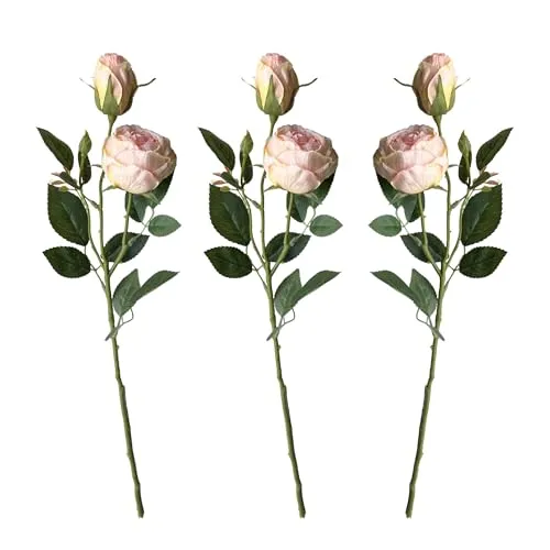 Layba Künstliche Rosen 3er Set Pfirsich 55 cm – Realistische Seidenblumen für Hochzeiten und Partys - Elegante Deko in sanften Pfirsich-Tönen – perfekt für jeden Anlass. Das Set enthält 2 Rosen und 1 Knospe, die sich ideal für Sträuße und Gestecke eignen. Diese pflegeleichten Kunstblumen bringen zeitlose Schönheit in Ihr Zuhause.
