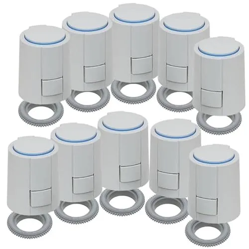 Möhlenhoff Stellantrieb Alpha 5 NC 230 V mit VA 10 Adapter - 10 Stück - Thermostate für Fußbodenheizung, universell einsetzbar und stromlos geschlossen (NC) für effiziente Temperaturregelung.