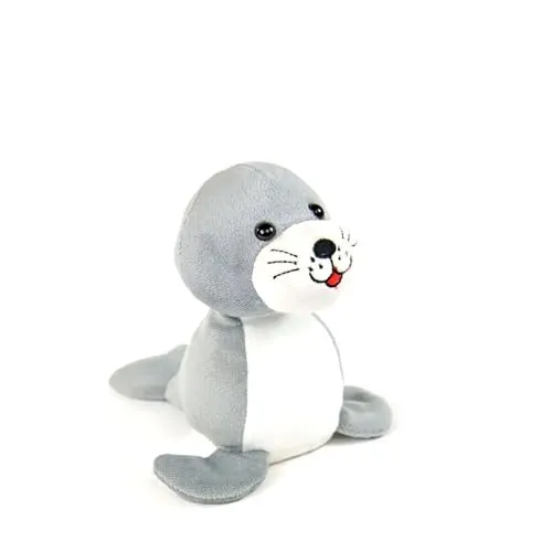 Kögler 75622 - Labertier Seehund Skibbi, ca. 17 cm groß, nachsprechendes Plüschtier mit Wiedergabefunktion, plappert alles witzig nach und bewegt sich, batteriebetrieben