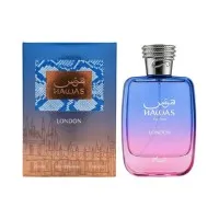 Rasasi Hawas London Eau De Parfum 100 ml - Erleben Sie den einzigartigen Duft von Rasasi Hawas London in der 100 ml Flasche. Perfekt für jeden Anlass, bietet dieser Parfum ein frisches und belebendes Aroma, das den ganzen Tag anhält.