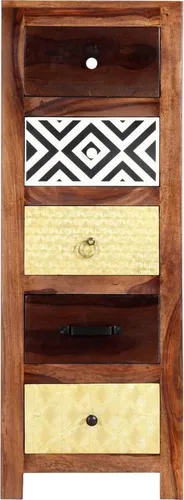 vidaXL Beistellschrank aus Akazie, 40x30x110 cm