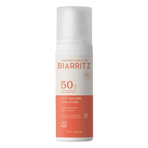 Laboratoires de Biarritz Sonnenmilch LSF50 - Bio-zertifiziert für Gesicht und Körper - Bio-zertifizierte Sonnenmilch LSF50 mit mineralischen Filtern, ideal für empfindliche Haut. Schützt vor UV-Strahlen und spendet Feuchtigkeit mit Bio-Sheabutter und Kokosnussöl.
