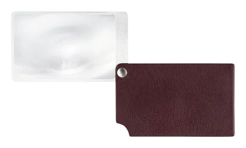 Eschenbach Scheckkartenlupe rot visoPOCKET 2,5x Leder - 172116