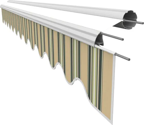 Leudus Markisen Volant Sonnenschutz Ersatzstoffe 3.83m - Hochwertige Markisenbespannung, fertig genäht für einfachen Austausch, ideal für optimalen Sonnenschutz in Ihrem Garten.