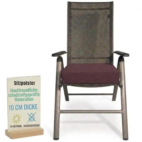 Pillows24 Ergonomisches Sitzkissen Stuhlkissen Sitzerhöhung mit Reißverschluss Stoffbezug 10 cm Dick Ergonomische 40x40x10 cm Sofa Stuhl BodenkissenPflaume (1er-Pack)