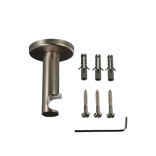 Liedeco Träger für Gardinenstangen 6,5 cm einläufig Landhaus, ø 16 mm, 1 Stk chrom-matt
