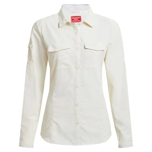 Craghoppers NosiLife Adventure Long Sleeve - 14 - Outdoor Blusen & T-Shirts für Damen, feuchtigkeitsregulierend und geruchshemmend, ideal für Abenteuer mit Insektenschutz und hoher Mobilität.