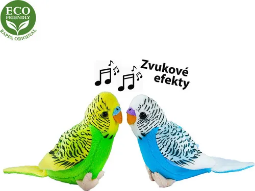 Zwitschernder Wellensittich - Plüschspielzeug mit Sound - Kuscheltiere: 11 cm großer, hochwertiger Plüsch Wellensittich, der beim Drücken auf den Bauch zwitschert - ideal für Kinder und Sammler.