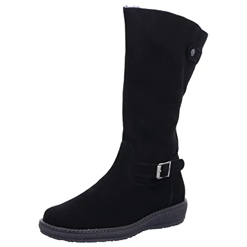 Waldläufer Komfort Stiefel BEAR Damen Schwarz 41 EU - Wanderschuhe für Damen mit warmem Lammfellfutter, ideal für kalte Wintertage. Hochwertiges Veloursleder und rutschhemmende Sohle bieten hohen Tragekomfort und Sicherheit beim Spazieren.