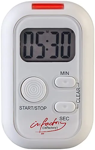 infactory Timer mit Lichtsignal: Elektronischer Timer mit Ton-, Licht- und Vibrationsalarm (Stoppuhr ohne Ton, lautlos, Elektronische)