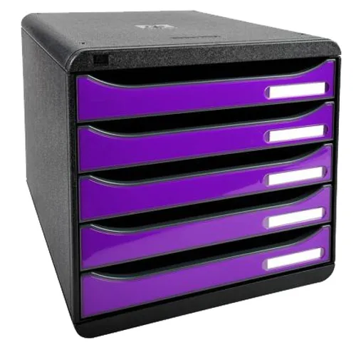Exacompta 3097220D Premium Ablagebox - Fächer- & Ordnungsmappen mit 5 hochbelastbaren Schubladen, stapelbar und ideal für DIN A4+ Dokumente. Der einzigartige Stopp-Mechanismus ermöglicht ein schnelles Öffnen und Schließen.