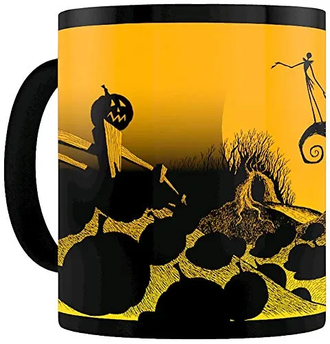 Nightmare Before Christmas Tasse Thermoeffekt/Farbwechsel (Graveyard Design) Tasse aus Keramik in einer Geschenkbox - Offizielle Merchandise
