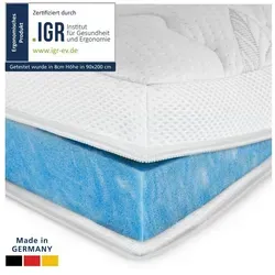 AM Qualitätsmatratzen, Topper Gelschaum-Topper in Premiumhöhe, Memory Foam Topper für Boxspringbett, 8 cm hoch, Premium Plus Gelschaum (8cm), 200x200 cm weiß 200 cm x 200 cm x 8 cm