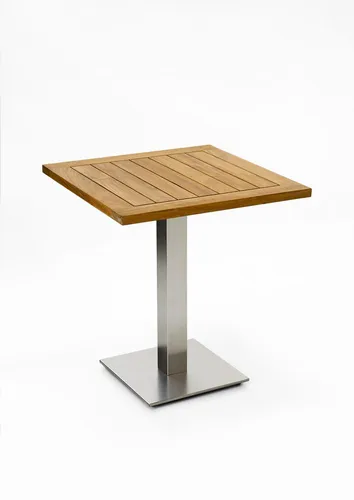 Gartentisch Bistrox 68x68 Tischplatte Teak Geölt Gestell Edelstahl Gebürstet