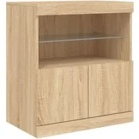 vidaXL Sideboard mit LED-Leuchten, Sonoma-Eiche von vidaXL
