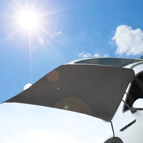 Rupse Auto Frontscheibenabdeckung 4 Jahreszeiten – Ultra-Dick 900D Oxford Blackout Sonnenschutz Frontscheibe Anti-UV, Windschutzscheiben Abdeckung Wasserdicht Wetterfest/Ice/Frost für PKW SUV