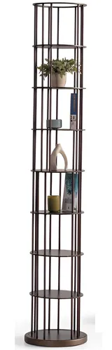 Moderne Bücherregal mit schlanker Metallstruktur - Elegantes Regal mit mehr als 6 offenen Fächern, ideal für Ihr Wohnzimmer. Robust und stilvoll, bietet es Platz für Bücher und Dekorationen. Maße: 40 x 40 x 185 cm.