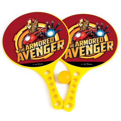 Beachball BEACH Strand TENNIS - SET 2 Schläger + Gummiball AVENGERS # NEU