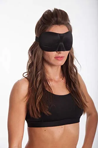 Hochwertige Schlafmaske, Augenmaske, Schlafbrille, Augenbinde, Nachtmaske (Breit: 24 x 10 cm, Rosa)