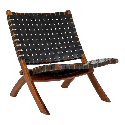 Lounge Leder Klapp-Stuhl ANO schwarz - Moderner Klapp-Stuhl aus Leder, ideal für verschiedene Räume. Platzsparend und sofort einsatzbereit, ohne Montage erforderlich.