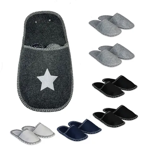 Gästehausschuhe Hausschuhe Pack Filzpantoffeln Filzlatschen Hauspatschen 6 Paar