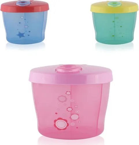Baby Care Milchpulverbehälter, Snackbehälter, mit Deckel, für drei Portionen rosa