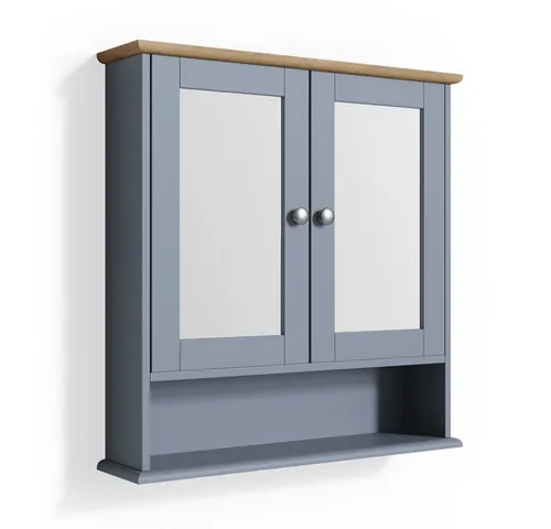 Vicco Badezimmerspiegelschrank Bianco, Grau, 56 x 58 cm - Moderner Spiegelschrank in Grau mit 2 Spiegeltüren, ideal für kleine Bäder. Bietet praktischen Stauraum und sorgt für eine stilvolle Raumgestaltung.