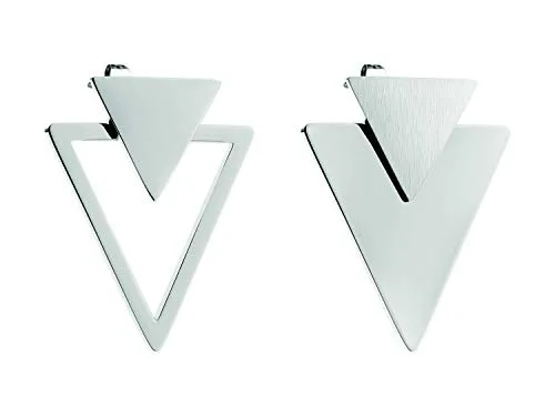 LIEBESKIND BERLIN Damen-Ohrstecker Edelstahl LJ-0292-E-23 - Ohrringe für Damen, geometrische Dreiecksform aus leichtem Edelstahl mit sicherem Steckverschluss für komfortablen Tragekomfort.