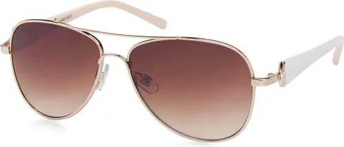 styleBREAKER Damen Sonnenbrille Pilotenbrille mit Strass | Edle Fliegerbrille Tropfenform UV400 | Metall Gestell mit Verlaufstönung | Inkl. Etui & Tuch