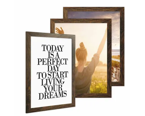 PHOTOLINI Bilderrahmen 3er Set breite Rahmen, extra Zubehör, (3er Set), im modernen Stil für Ihre stilvolle Wanddekoration