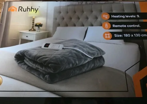 Ruhhy Elektrische Heizdecke 180x130 cm – 9 Heizstufen für individuellen Komfort