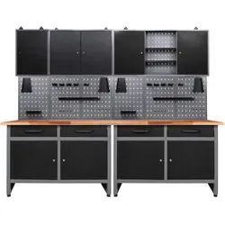 ONDIS24 Werkstatt-Set 240 cm grau|schwarz