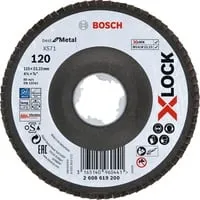 PRO X571 X-LOCK Fächerschleifscheibe, Ø 115mm, K120 Bohrung 22,23mm, abgewinkelt
