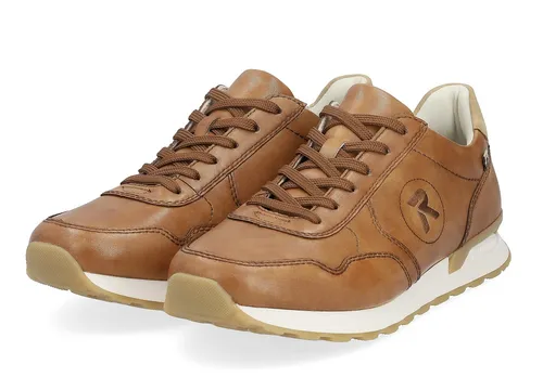 Rieker Sneaker U0304-25 nougatbraun - Hochwertige Herren Sneaker aus Glattleder mit gepolsterter Einlegesohle für optimalen Komfort und Dämpfung. Die LightTR-Sohle sorgt für beste Traktion – ideal für aktive Tage.