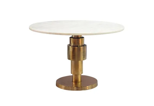 Wohnling Couchtisch Gold 60cm mit weißer Marmor Tischplatte - Eleganter Ziertisch mit hochwertiger Marmorplatte und goldenen Aluminiumgestell. Ideal für stilvolle Akzente im Wohnzimmer und praktische Ablagefläche für Snacks und Getränke.