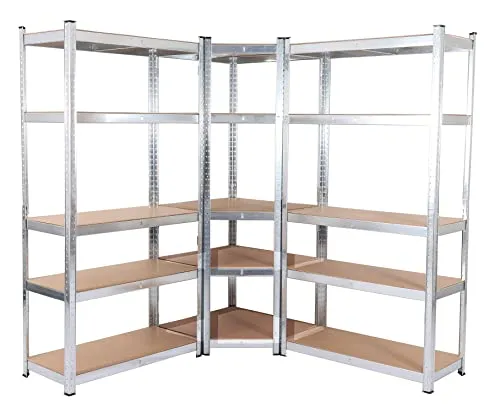 Panorama24 Lagerregal Set verzinkt belastbar bis 2.625kg, Regal Kellerregal Steckregal Werkstattregal Schwerlastregal Eckregal