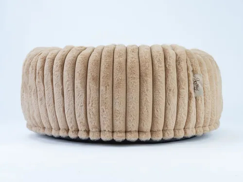 TrendPet Tierbett Biscuit Spot – Kuscheliges Hundebett in Grau und Caramel - Tierbetten – Perfekt zum Einkuscheln mit extra hohem Rand und dicker Polsterung für kleine und mittelgroße Hunde. Pflegeleichter, abnehmbarer Bezug, waschbar bei 30 °C.