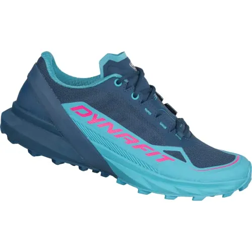 DYNAFIT Damen Ultra 50 Laufschuhe - Trailschuh Silvretta/Petrol Dunkelblau 38,5 - Laufschuhe für anspruchsvolle Trails mit atmungsaktivem Obermaterial und rutschfester Gummisohle für besten Halt auf Wald- und Feldwegen.