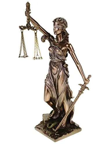 Veronese Justitia Figur 21cm - Göttin der Gerechtigkeit - Sammlerfigur der Göttin Justitia, kunstvoll handcoloriert mit Bronzeüberzug. Ein ideales Geschenk für Juristen und Sammler, verkörpert Recht und Gerechtigkeit in perfekter Form.