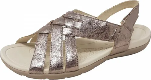 Caprice Damen Sandalette in Beige, Größe 40 - Wanderschuhe mit flachem Absatz und Schlupfdesign, aus hochwertigem Leder, ideal für Komfort und Stil bei sommerlichen Aktivitäten.