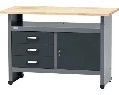 Werkbank Küpper 1200 x 840 x 600 mm 3 Schubladen 1 Tür grau