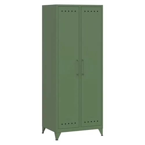 Bisley Fern Maxi Kleiderschrank aus Metall - Büroschränke im innovativen Retro-Industrial Design, robust und sofort einsatzbereit – perfekt für kleine Räume und stilvolle Ordnung.
