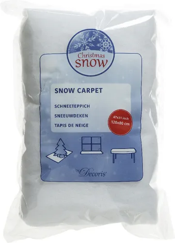 Kaemingk Schneeteppich weiß 120 x 80 cm - Nussknacker Dekoration, eleganter Schneeteppich in Weiß für festliche Akzente und gemütliche Winterstimmung