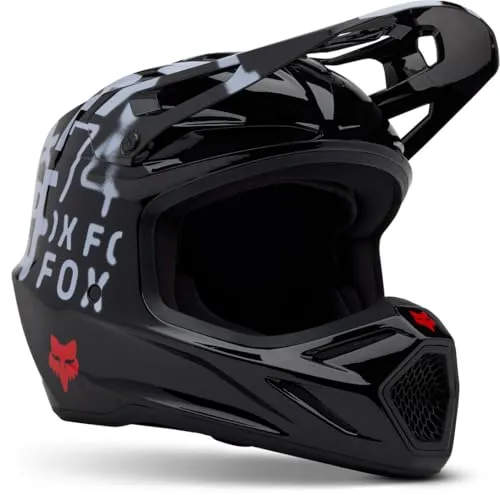 FOX V3 Seventy4 MIPS Motocross Helm, Schwarz, Größe M für Männer - Motorradhelm mit MIPS®-Technologie für optimalen Aufprallschutz, leichte Glasfaserverbundschale und verstellbares Visier für besten Komfort und Sicherheit.