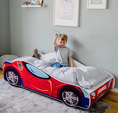 Kids Collective Autobett Kinderbett Jugendbett 70x140 | 80x160 mit Rausfallschutz - Betten für Kinder: Traumhaftes Autobett mit Rausfallschutz für sicheren Schlaf und spielerisches Design – ideal für kleine Rennfahrer!