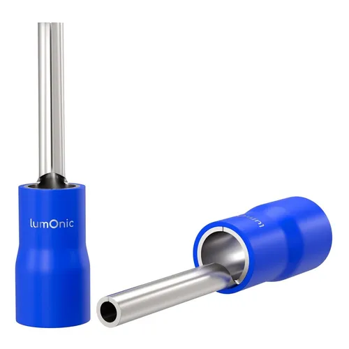 25x Stiftgabelschuh teilisoliert 1,5-2,5mm² Blau Ringzunge Kupfer verzinnt