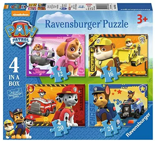 Ravensburger 7033 Paw-Patrol-Puzzle-Set, 4 in Einer Box, 12/16/20 und 24 Teile