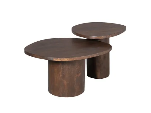 Couchtisch Mireon 2er-Set aus massivem Mangoholz - Hochwertiges Couchtisch-Set aus massivem Mangoholz in tiefem Braun. Die harmonische Gestaltung fügt sich perfekt in jeden Wohnstil ein und bietet vielseitige Nutzungsmöglichkeiten.