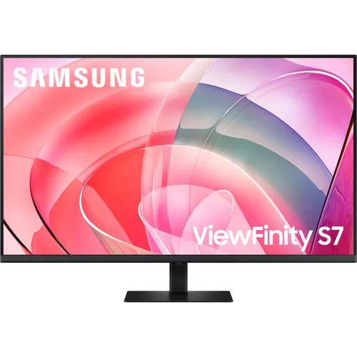 Samsung ViewFinity S7 S37D702EAU - 37 Zoll 4K UHD Monitor für professionelle Farbgenauigkeit, unterstützt 1.07 Milliarden Farben und HDR10. Ideal für Content Creation und ergonomisches Arbeiten.